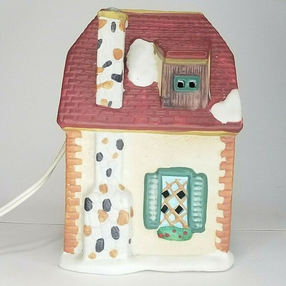Holiday Lighted House Ceramic Decorative Light Christmas Mantel Piece - Picture 10 of 12
